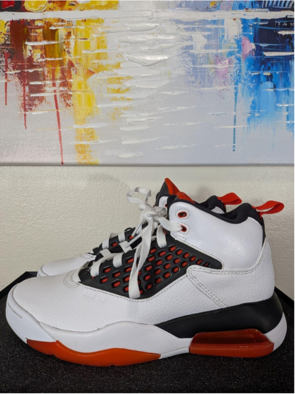Jordan Shoes Youth Size 6.5Y White Black Orange Mid Top Sneakers CD6123-108